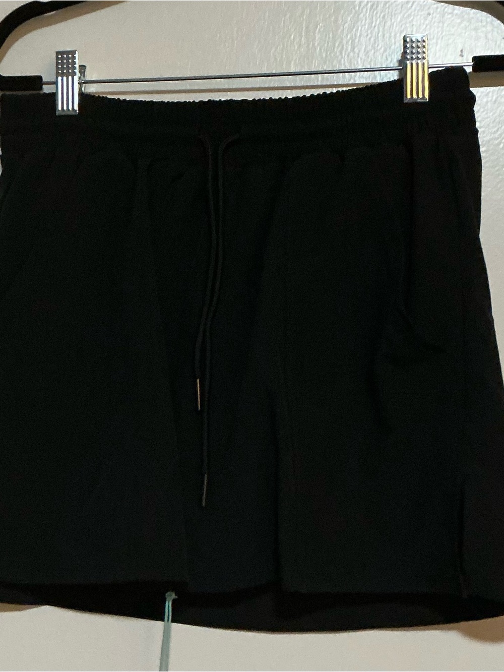 Women Black Drawstring Athletic Shorts